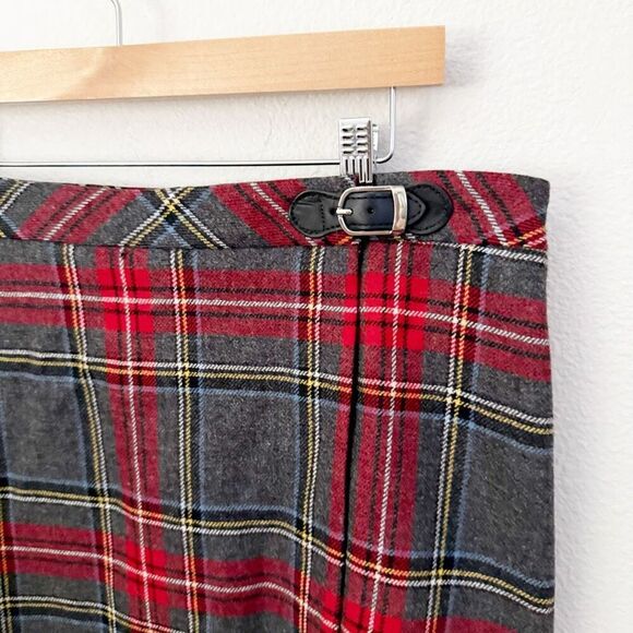 PENDLETON | Vintage Red Gray Yellow Tartan Plaid Pencil Straight Skirt | Size 16 - Picture 2 of 7